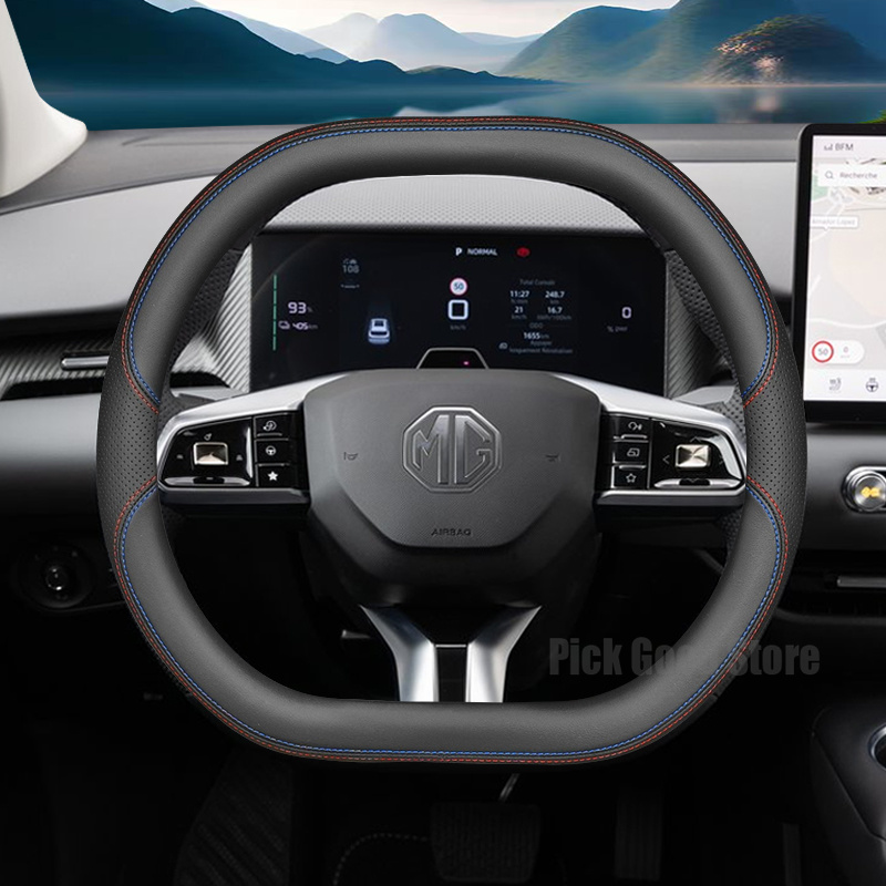 Car Steering Wheel Cover Anti Slip Breathable - Funda de Volante de Cuero Nappa