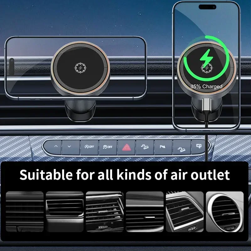 Magnetic Phone Holder For Car Vent - Cargador Inalámbrico Magnético para Coche de