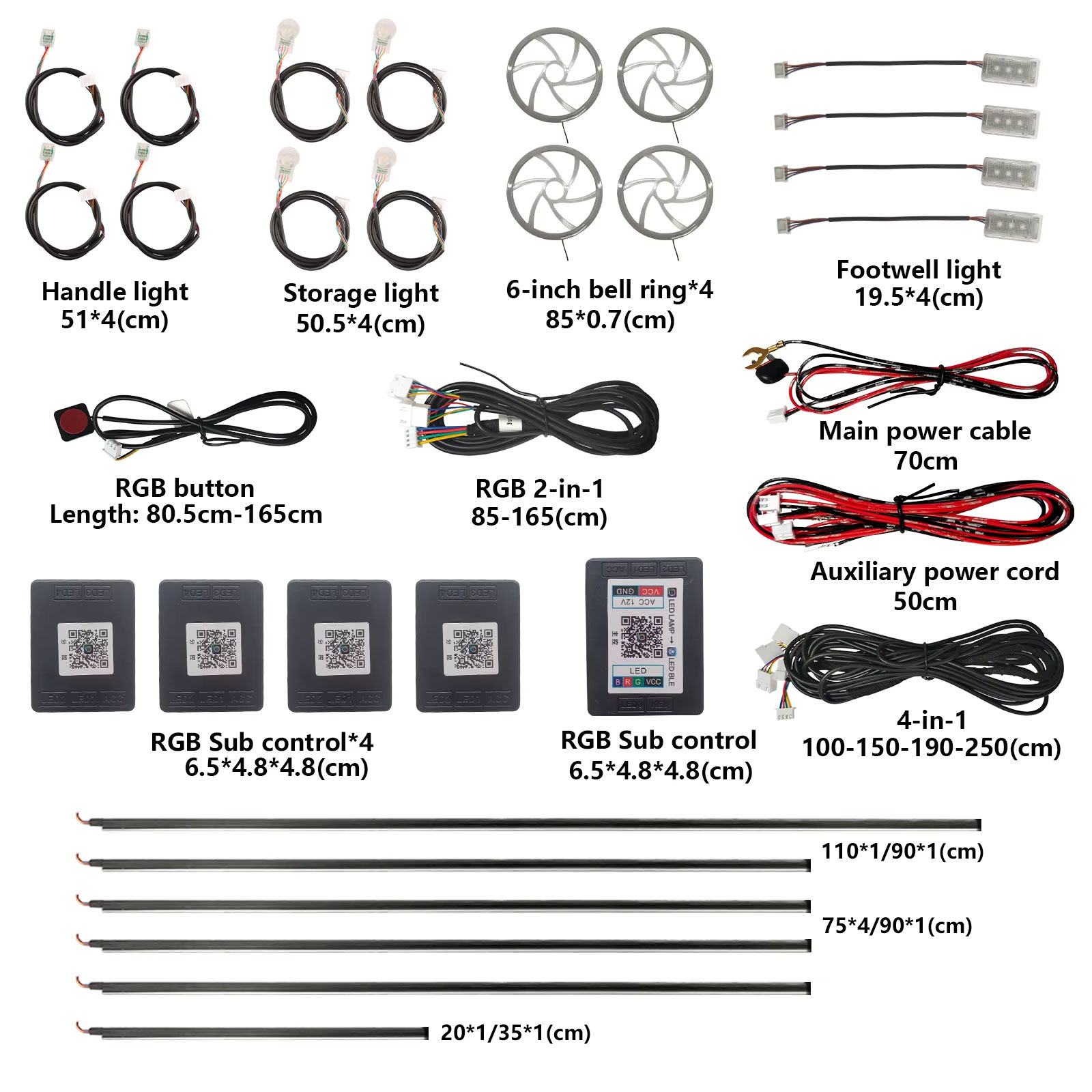 Led Ambient Interior Car Lights App Control - Tiras LED de Control para Iluminación