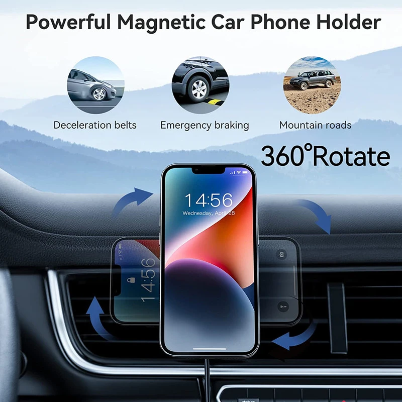 Cargador inalámbrico magnético - Wireless Car Charger Mount Fast Charging reseña y precio