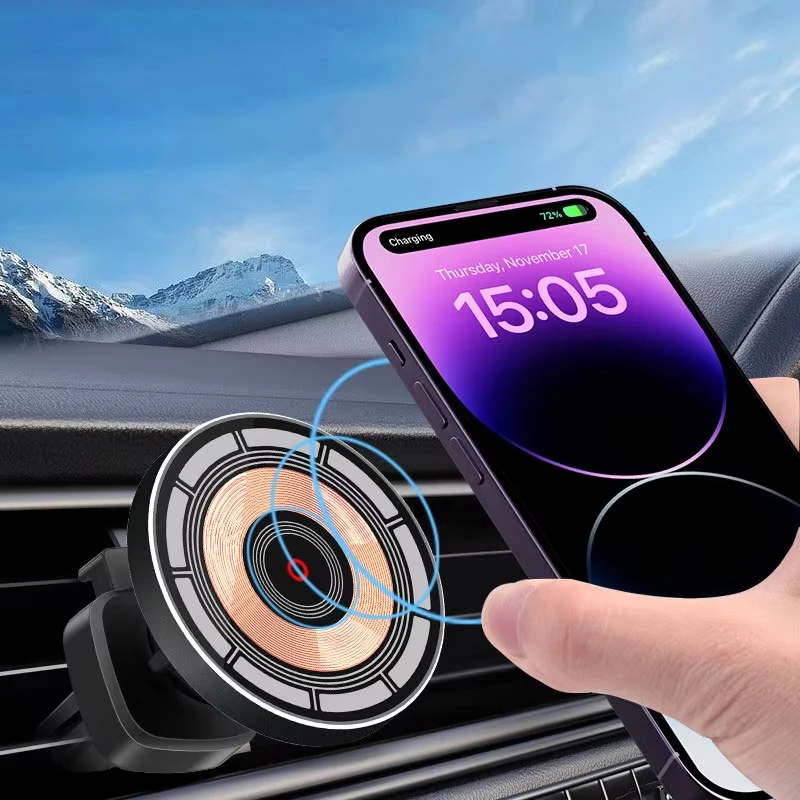 Cargador inalámbrico magnético - Wireless Car Charger Mount Fast Charging reseña y precio