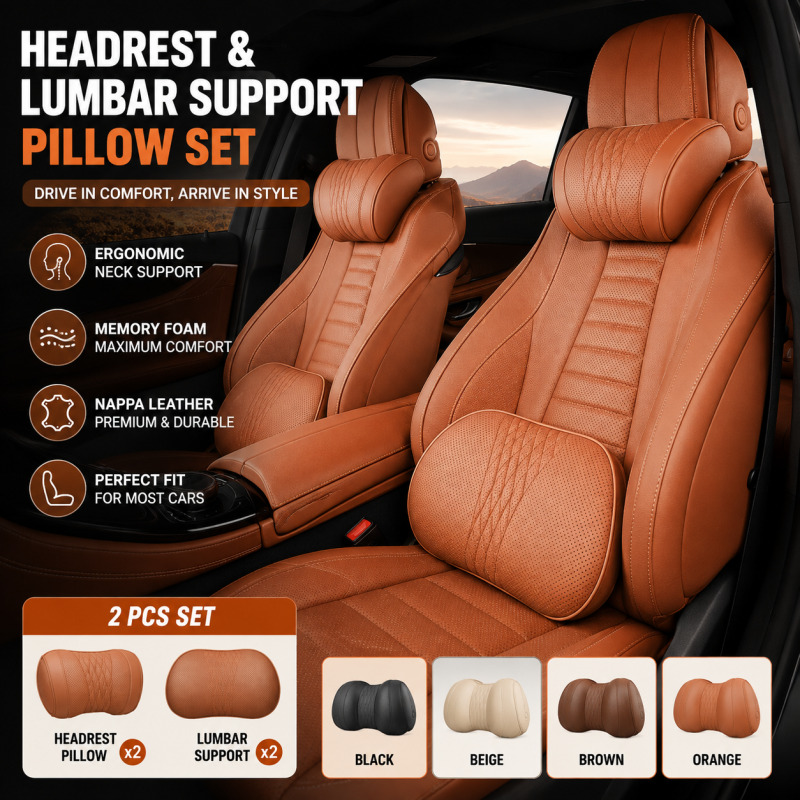 Almohada para el Cuello del Re - Memory Foam Car Neck Pillow Lumbar Support reseña y precio