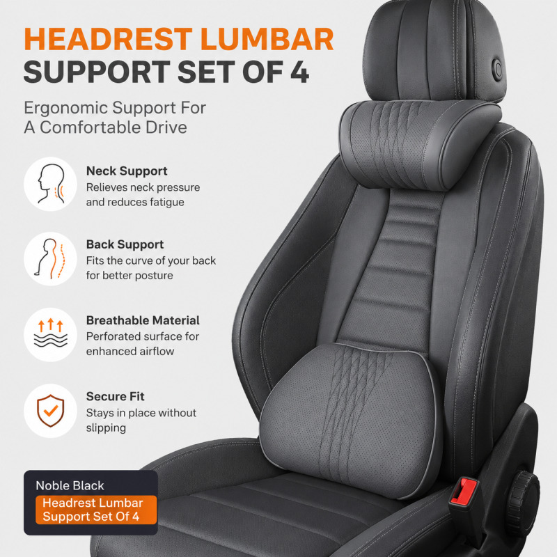 Almohada para el Cuello del Re - Memory Foam Car Neck Pillow Lumbar Support reseña y precio