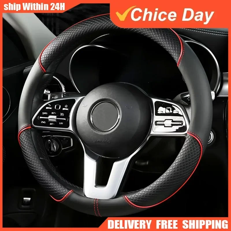 Funda de cuero Pu para volante - Car Steering Wheel Cover Anti Slip Breathable reseña y precio