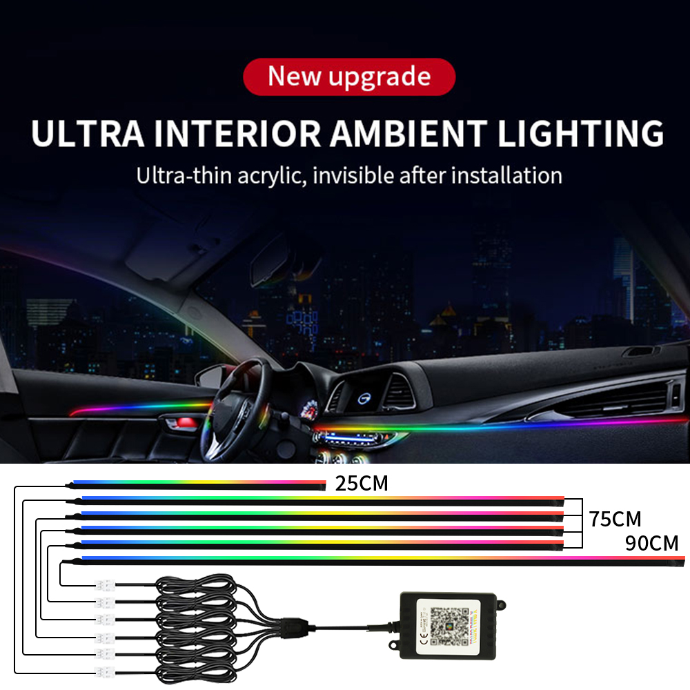 Kit de luces ambientales sinfó - Led Ambient Interior Car Lights App Control reseña y precio