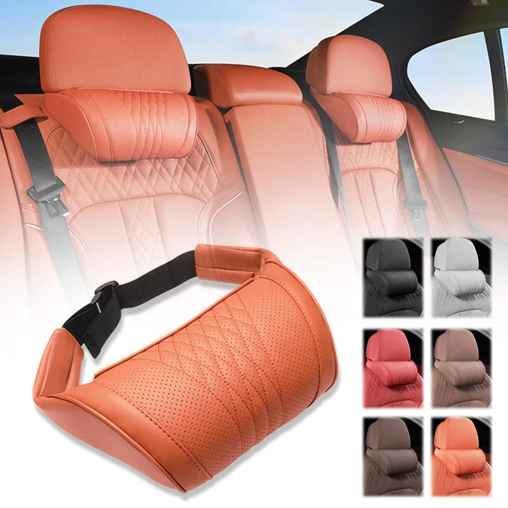 Almohada de cuero de lujo para - Memory Foam Car Neck Pillow Lumbar Support reseña y precio